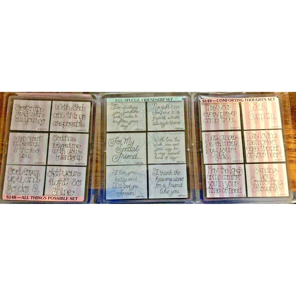 Dots Rubber Stamp Set Lot S321 S149 S148 Total Stamps 18 Comforting Friendship